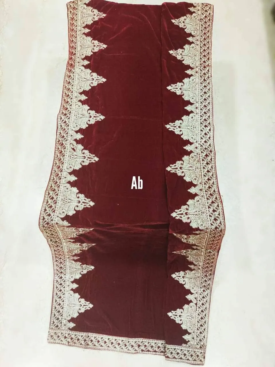 Velvet Embroidered Shawl/D 2