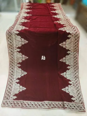 Velvet Embroidered Shawl/D 2