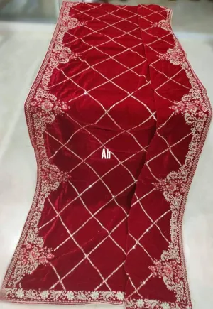 Velvet Embroidered Shawl/D 7