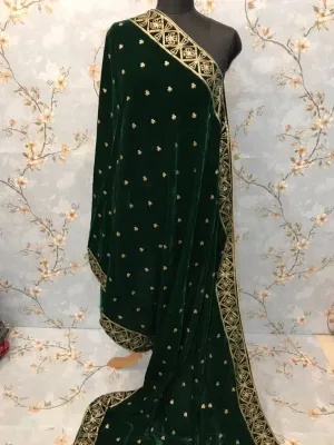 Velvet Zardozi Embroidered Shawl/D 005