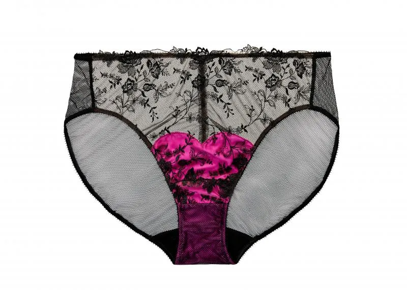 Victresse Hi Cut Brief - Black/Fuchsia -