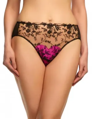 Victresse Hi Cut Brief - Black/Fuchsia -