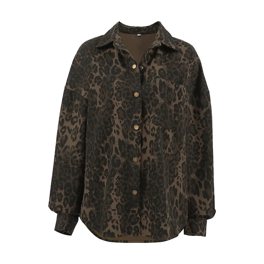 Vintage Cotton Leopard Print Blouse