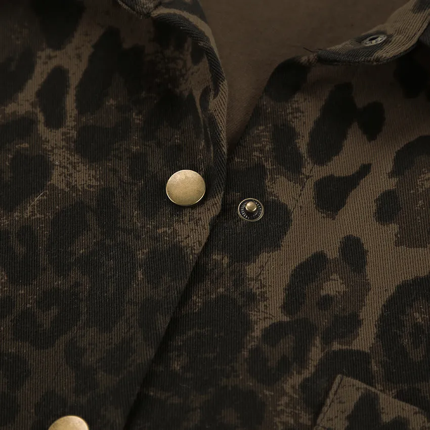 Vintage Cotton Leopard Print Blouse