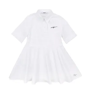 Waisted poplin white dress by MSGM