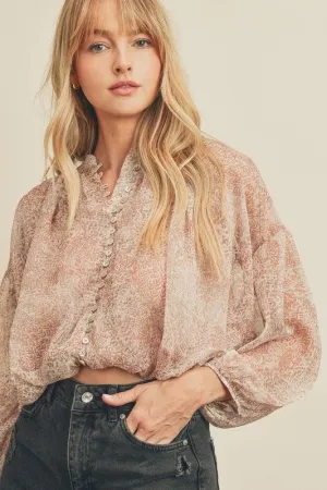 Watercolor Button Down Top