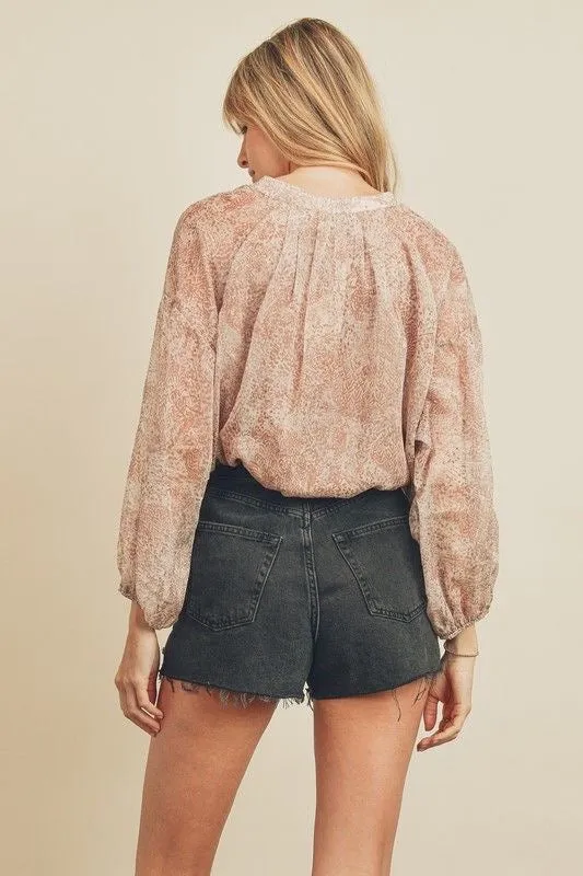 Watercolor Button Down Top