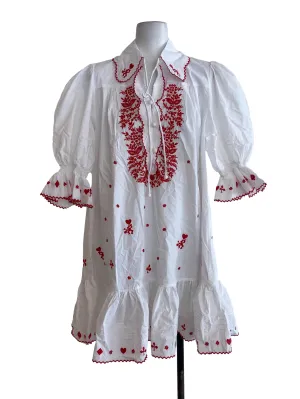 White Embroidered Tunic Dress