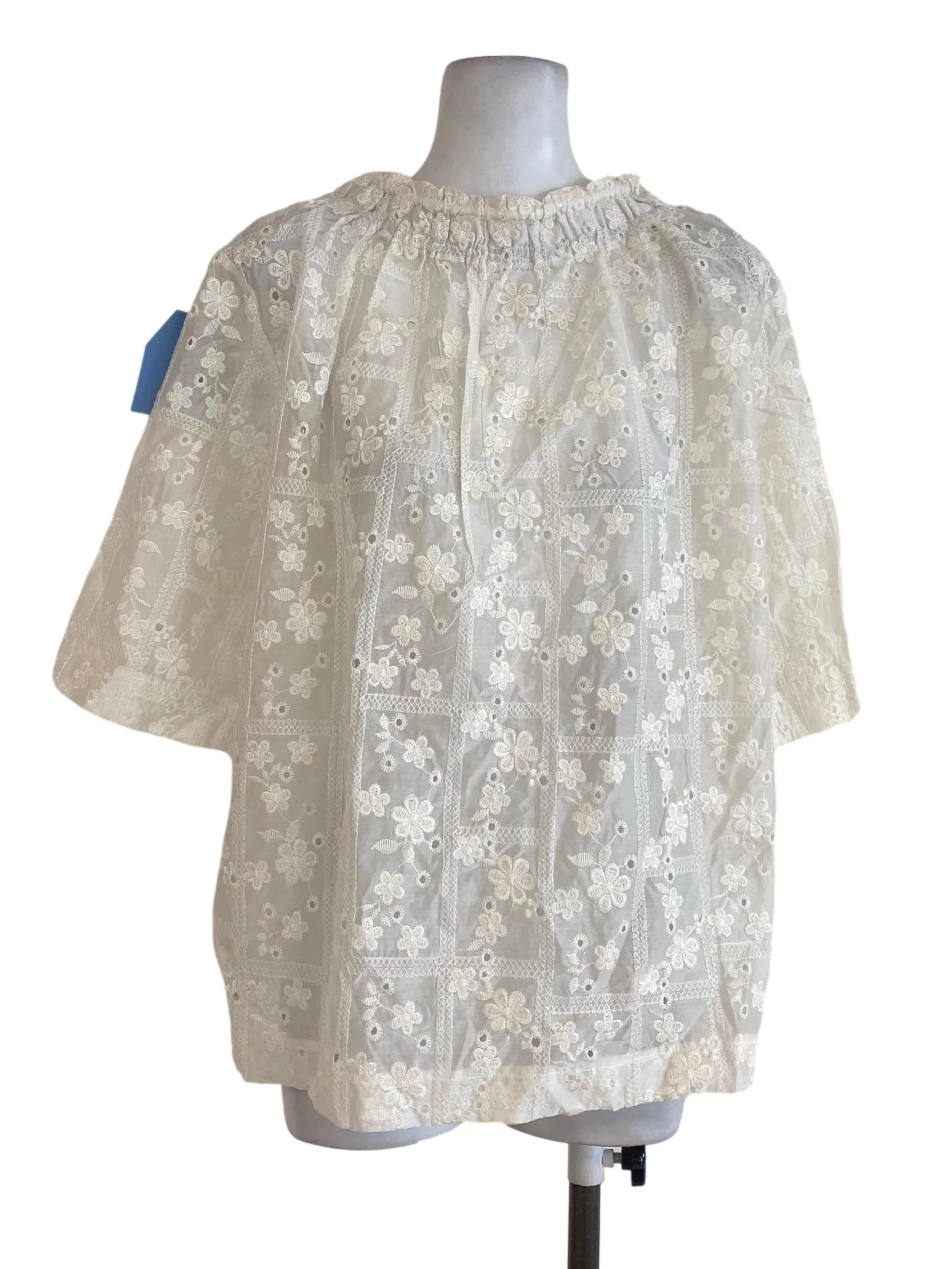 White Floral Embroidered Top