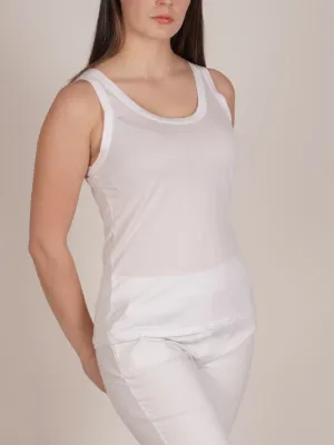 White Sleeveless Basic Tank Top