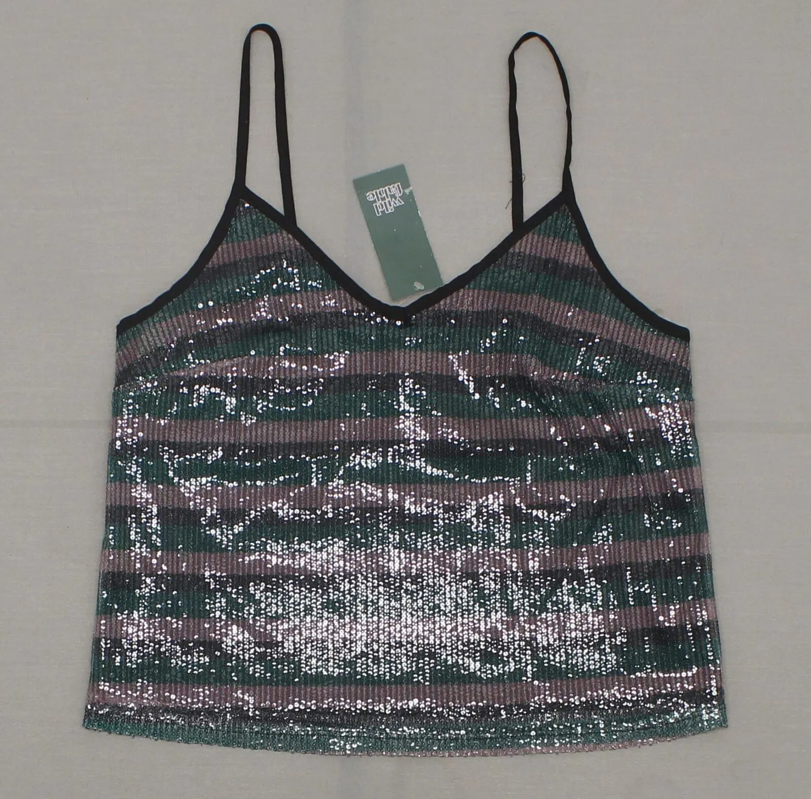 Wild Fable Women's Striped Sequin Camisole Cami Top Shirt
