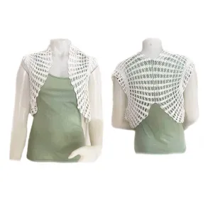 Women Blouse Torera White Crochet