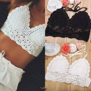 Women Bra Camisole Tops Bustier Vest Cutout Crop Top Lace Bralette Tank Blouse Brandy Melville
