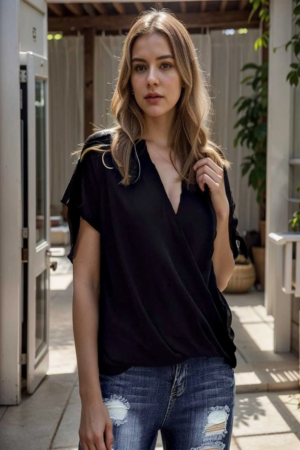 women s blouses loose solid belted long sleeve blouse