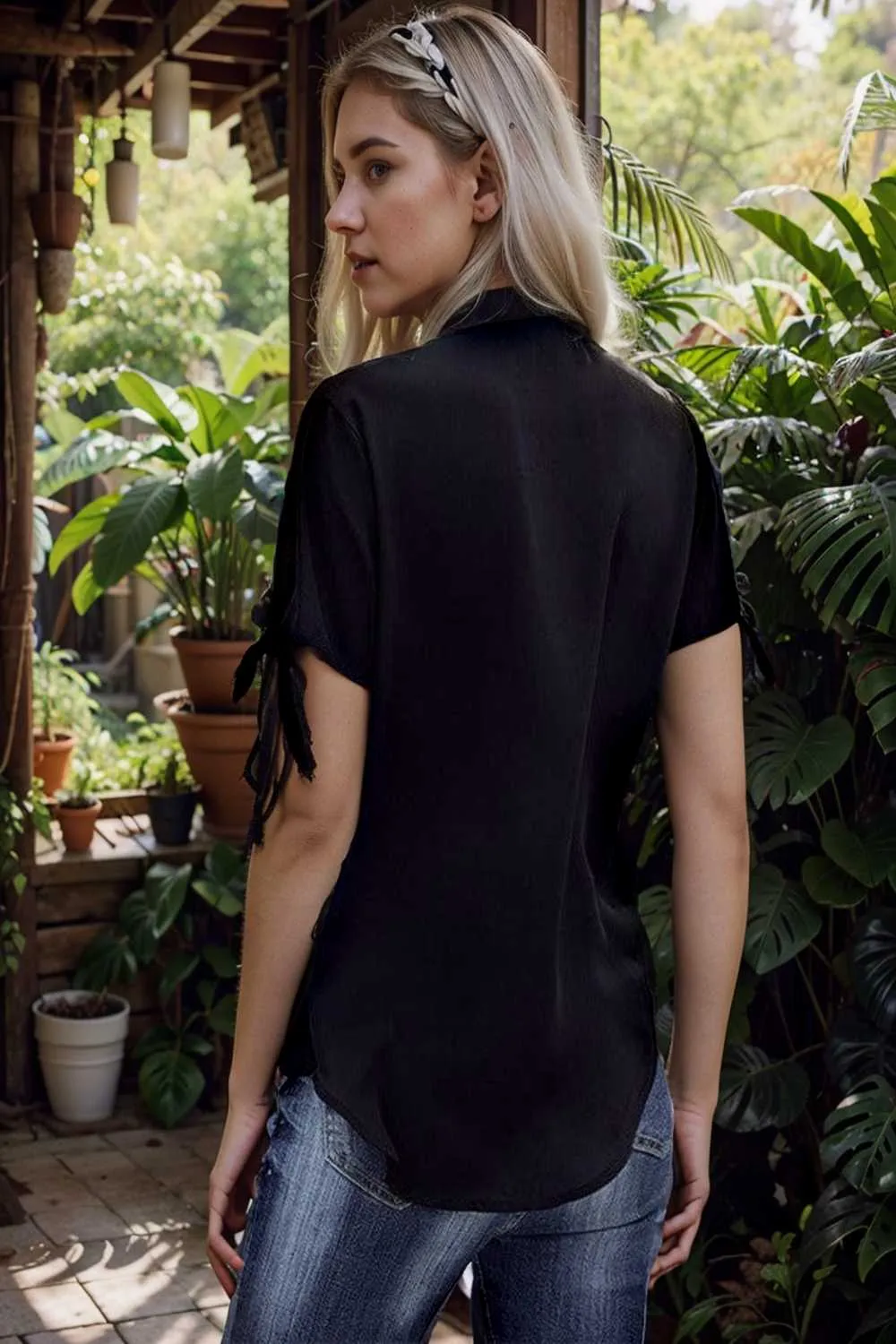 women s blouses loose solid belted long sleeve blouse