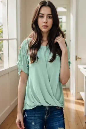 women s blouses loose solid belted long sleeve blouse