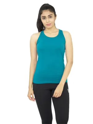 Women Sea Green Solid Tops & T-Shirts RACER Back STRETCH-SG