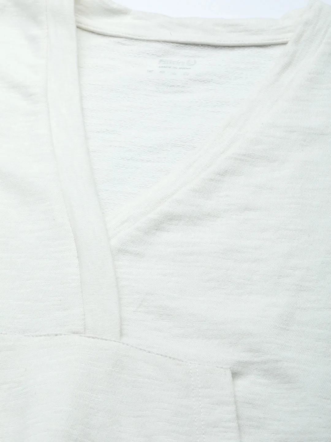 Women White Solid Organic Cotton T-shirt