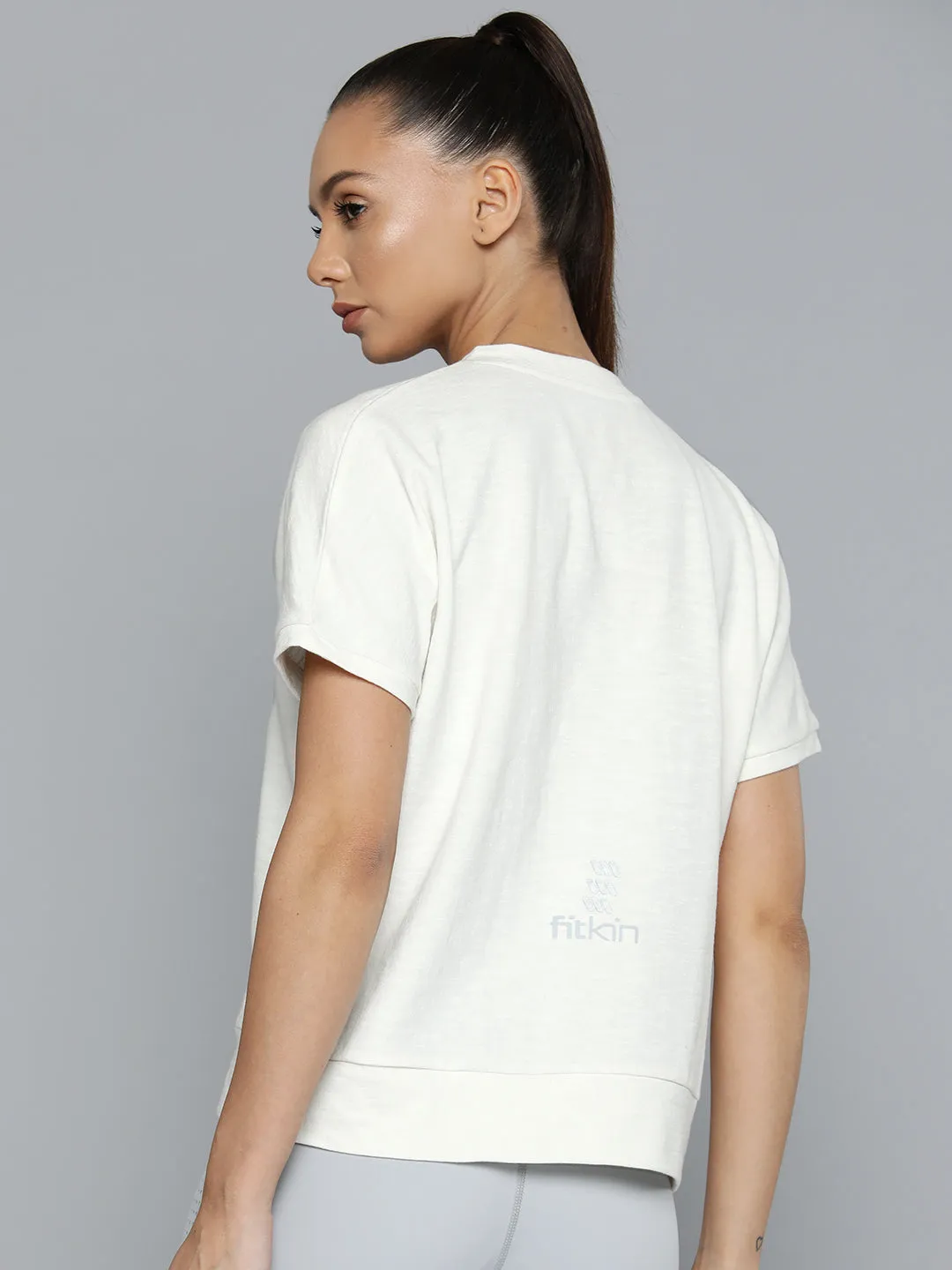 Women White Solid Organic Cotton T-shirt