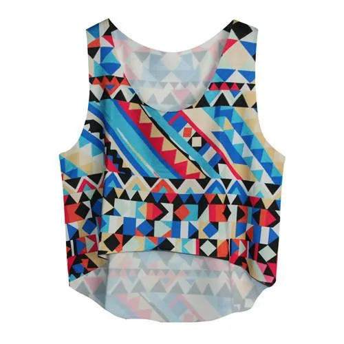 Women's Crop Tank Tops Vest Sleeveless Cartoon Beach Casual Tanks T-Shirt