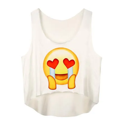 Women's Crop Tank Tops Vest Sleeveless Cartoon Beach Casual Tanks T-Shirt