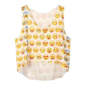 Women's Crop Tank Tops Vest Sleeveless Cartoon Beach Casual Tanks T-Shirt