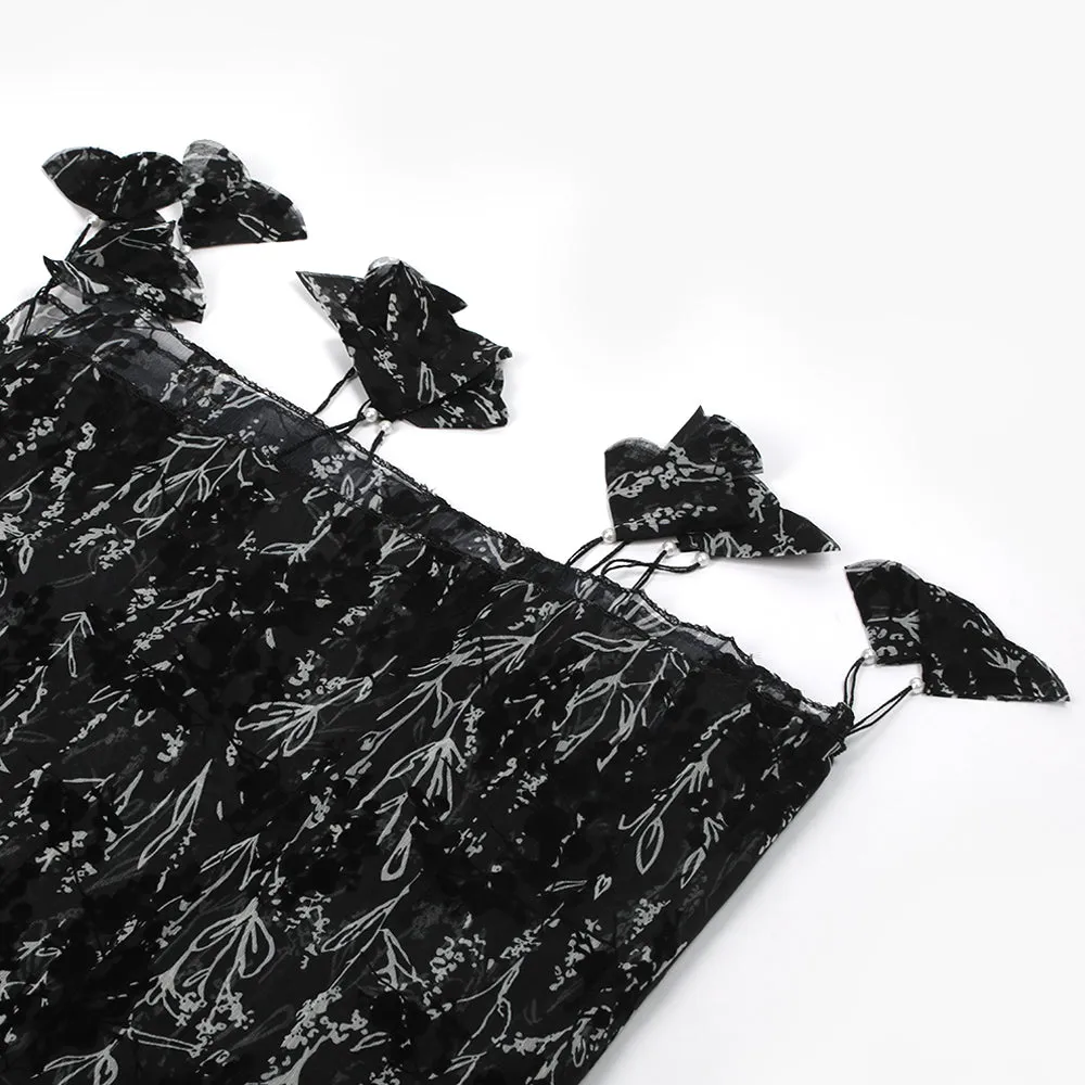 Women's Printed Scarf - Black