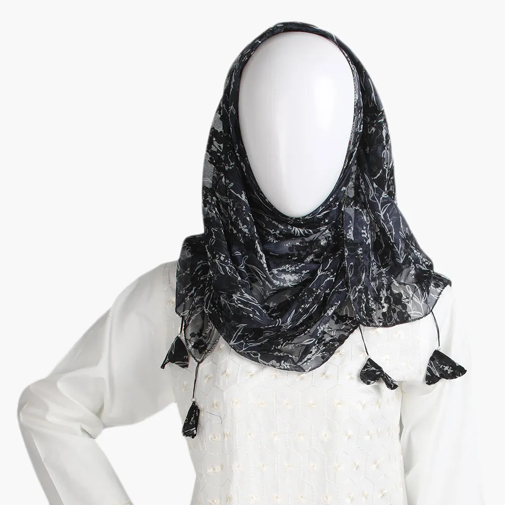 Women's Printed Scarf - Black