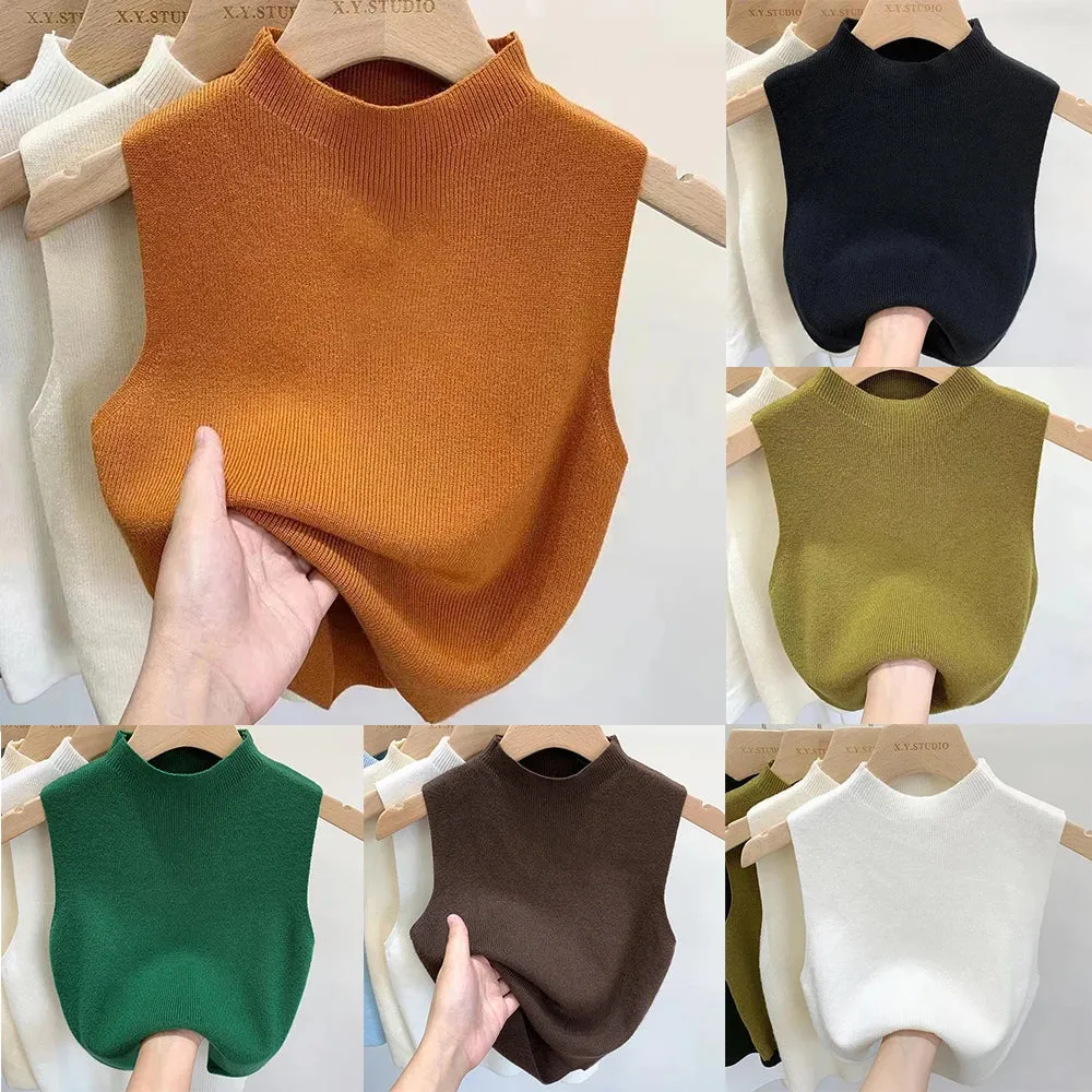 Women's Vest Tank Top Solid Color Sweater