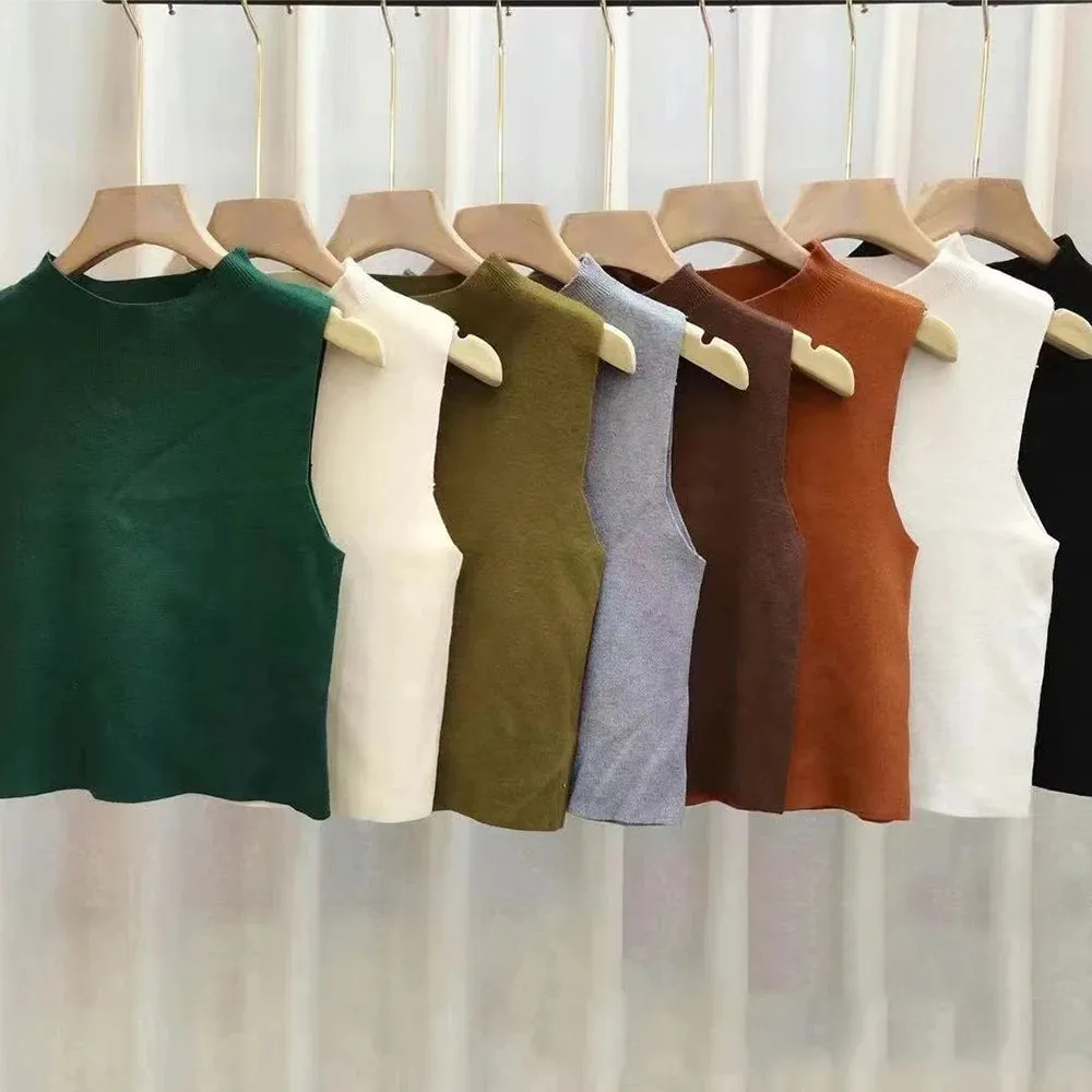 Women's Vest Tank Top Solid Color Sweater