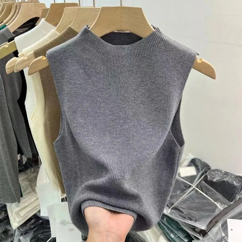 Women's Vest Tank Top Solid Color Sweater
