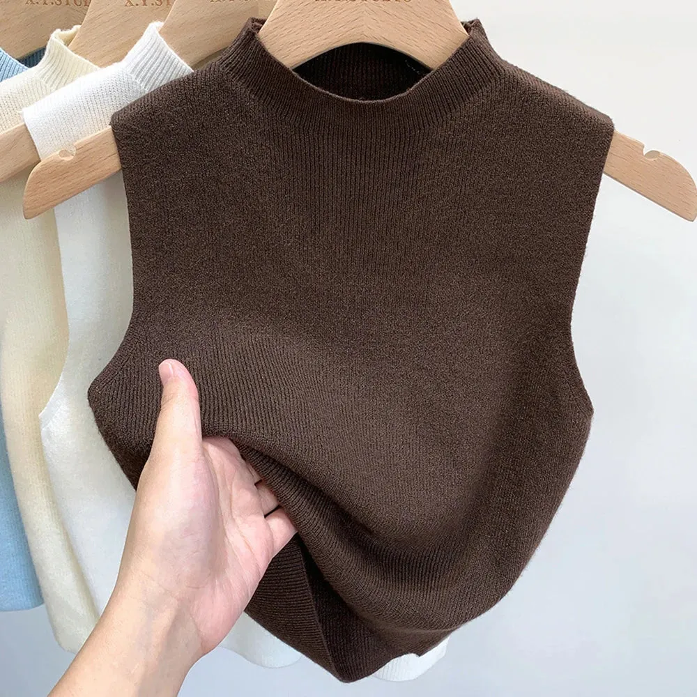 Women's Vest Tank Top Solid Color Sweater