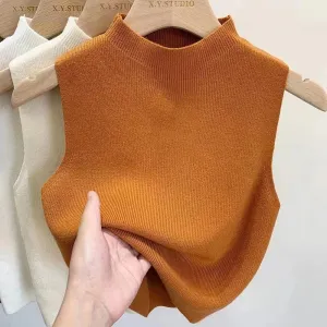 Women's Vest Tank Top Solid Color Sweater