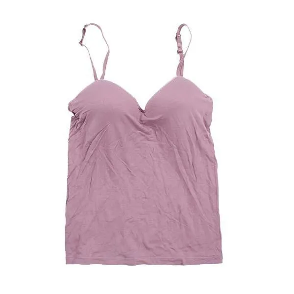 Womens Wireless Bras Bra Padded Solid Camisole Tank Top Straps M L