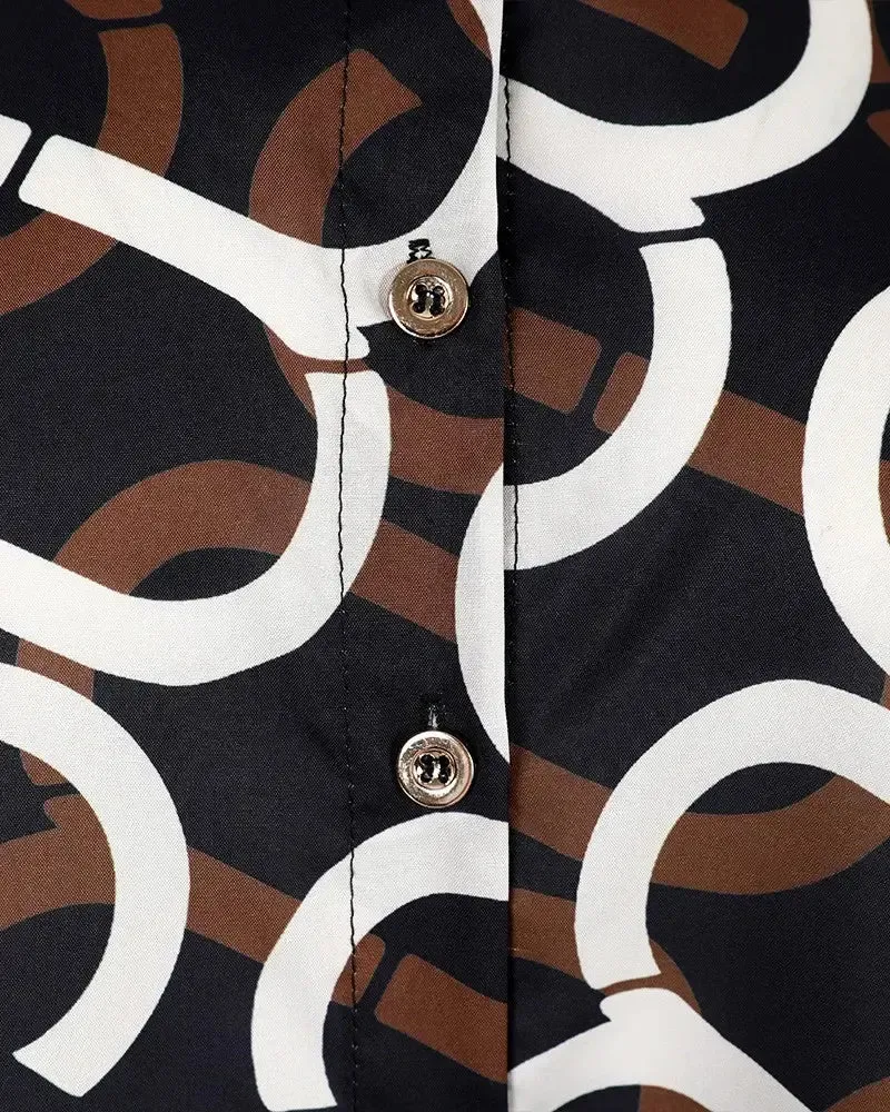 Xieyinshe - All Over Print Long Sleeve Button Down Shirt