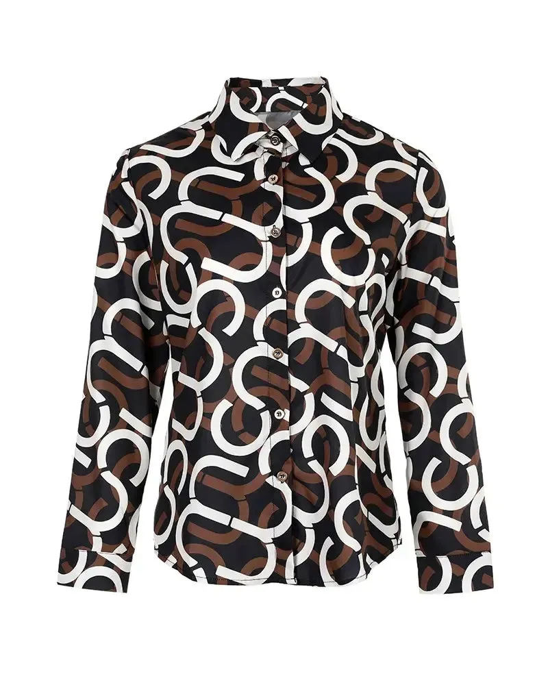 Xieyinshe - All Over Print Long Sleeve Button Down Shirt