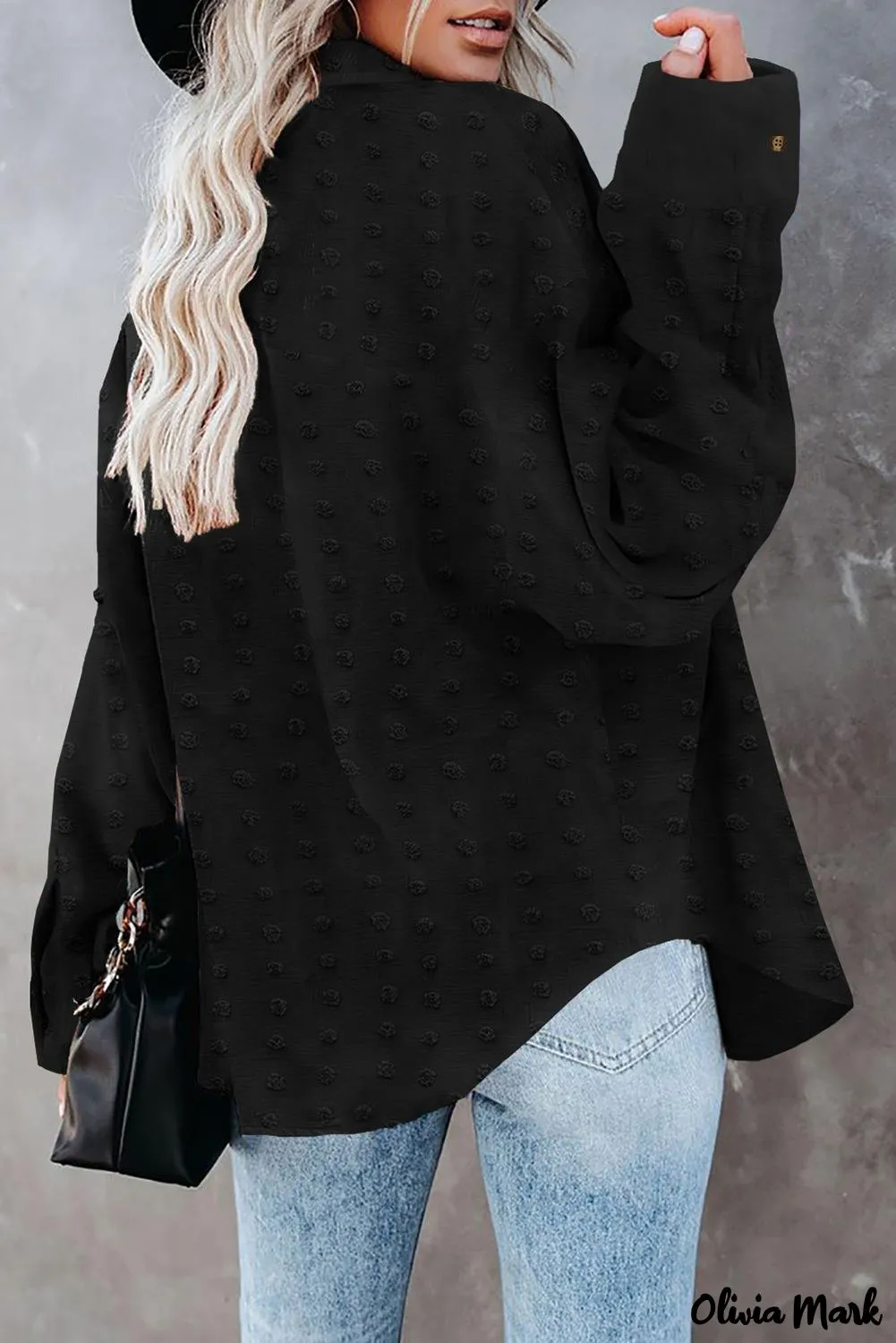 Xieyinshe - Green Polka Dot Long Sleeve Button Pocket Shirt