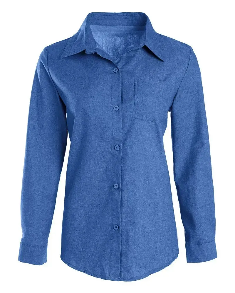 Xieyinshe - Long Sleeve Button Down Denim Shirt