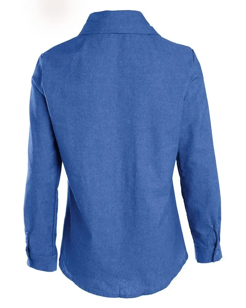 Xieyinshe - Long Sleeve Button Down Denim Shirt