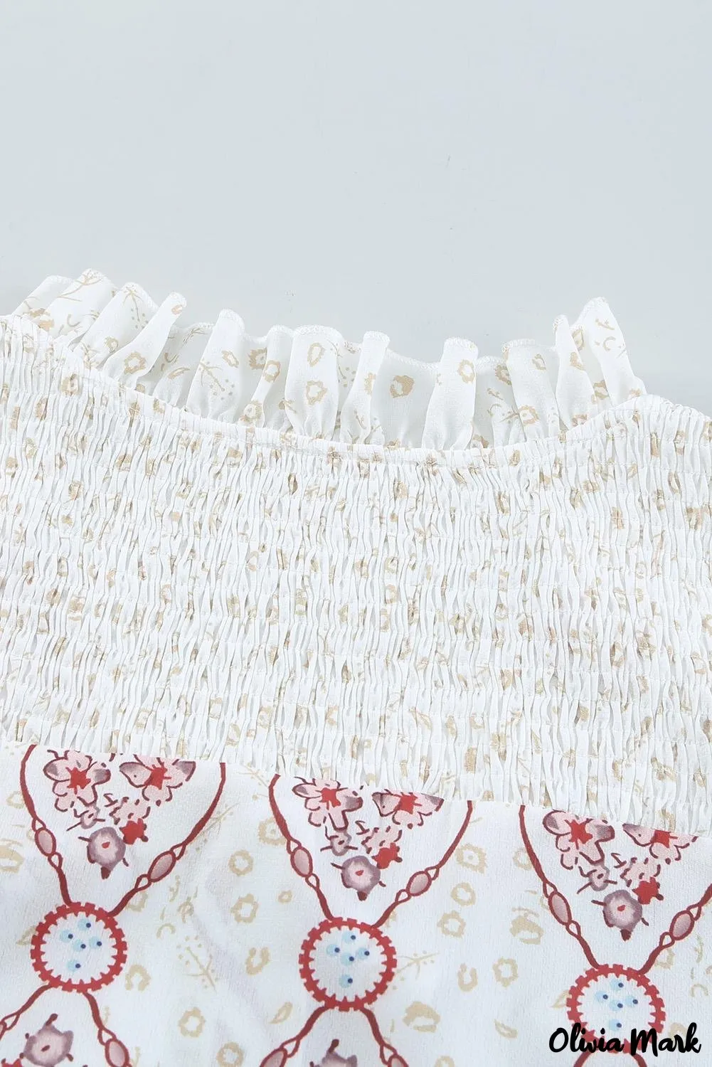 Xieyinshe - White Floral Button Down Long Sleeve Shirt