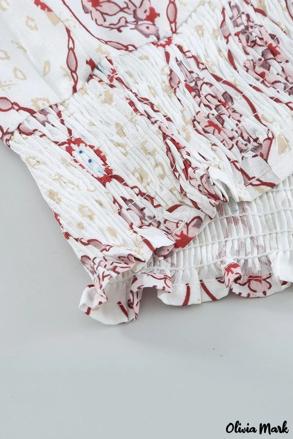 Xieyinshe - White Floral Button Down Long Sleeve Shirt
