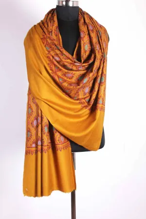 Yellow Base Jamawar Cashmere Pashmina Shawl