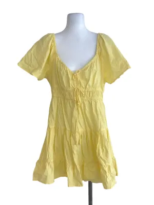 Yellow Drop Waist Mini Dress