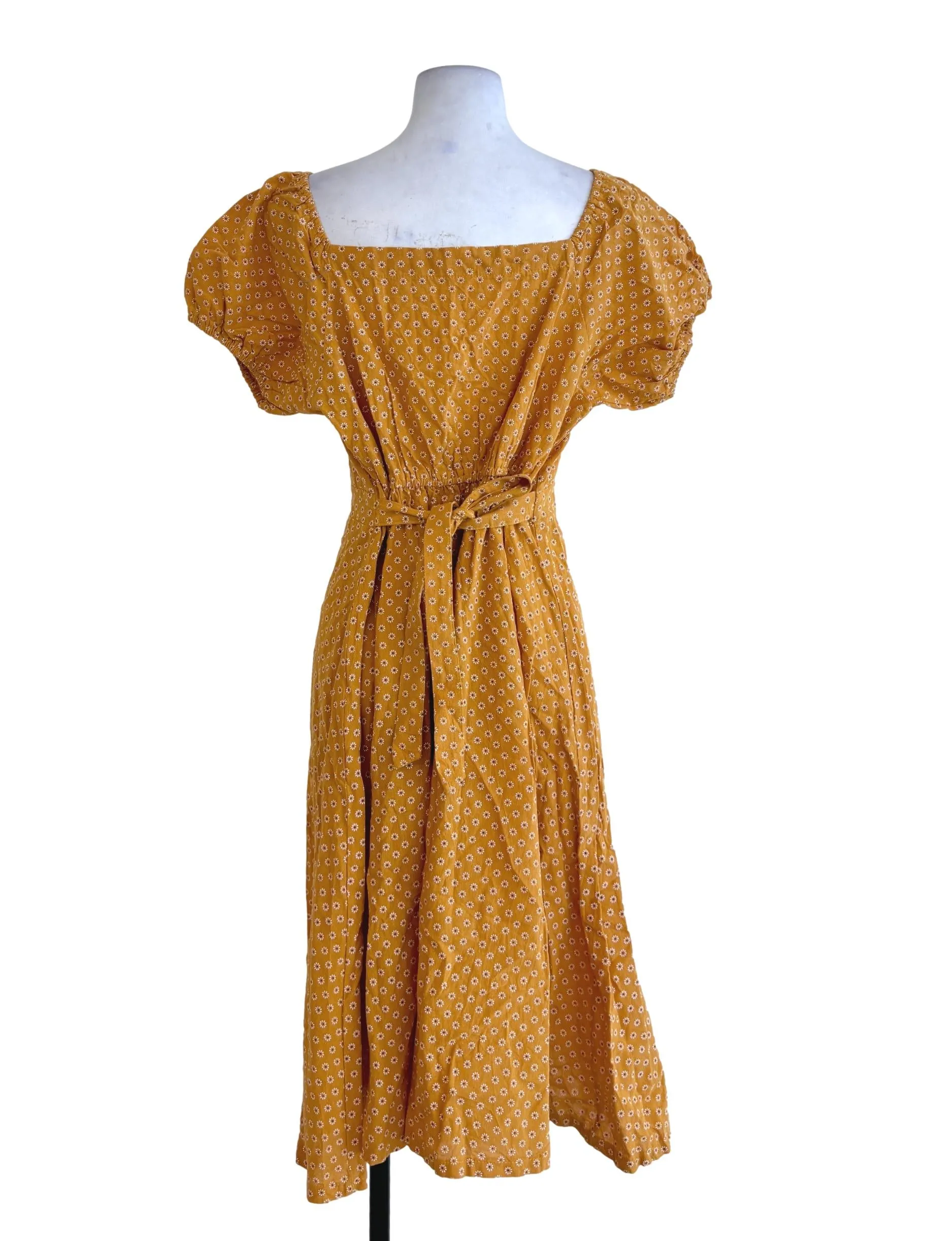 Yellow Floral Cotton Dress