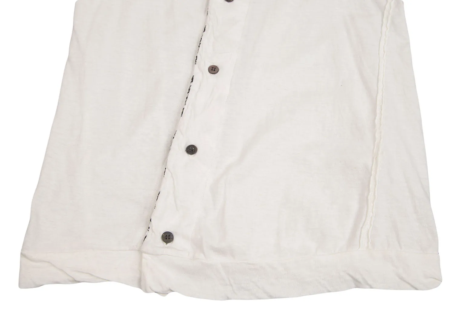 YOHJI YAMAMOTO JAPAN. Y's Inside-out embroidery White Sleeveless Top